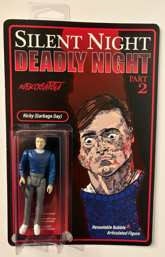 Silent Night Deadly Night Part 2 Ricky “Garbage Day” Figure – Signed Card – Nekosatsu Horror Bootleg
