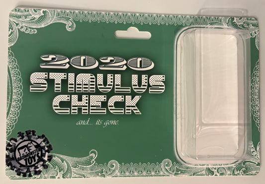 2020 Stimulus Check Figure – Empty Blister Parody Art Toy by Bad Monster Toys