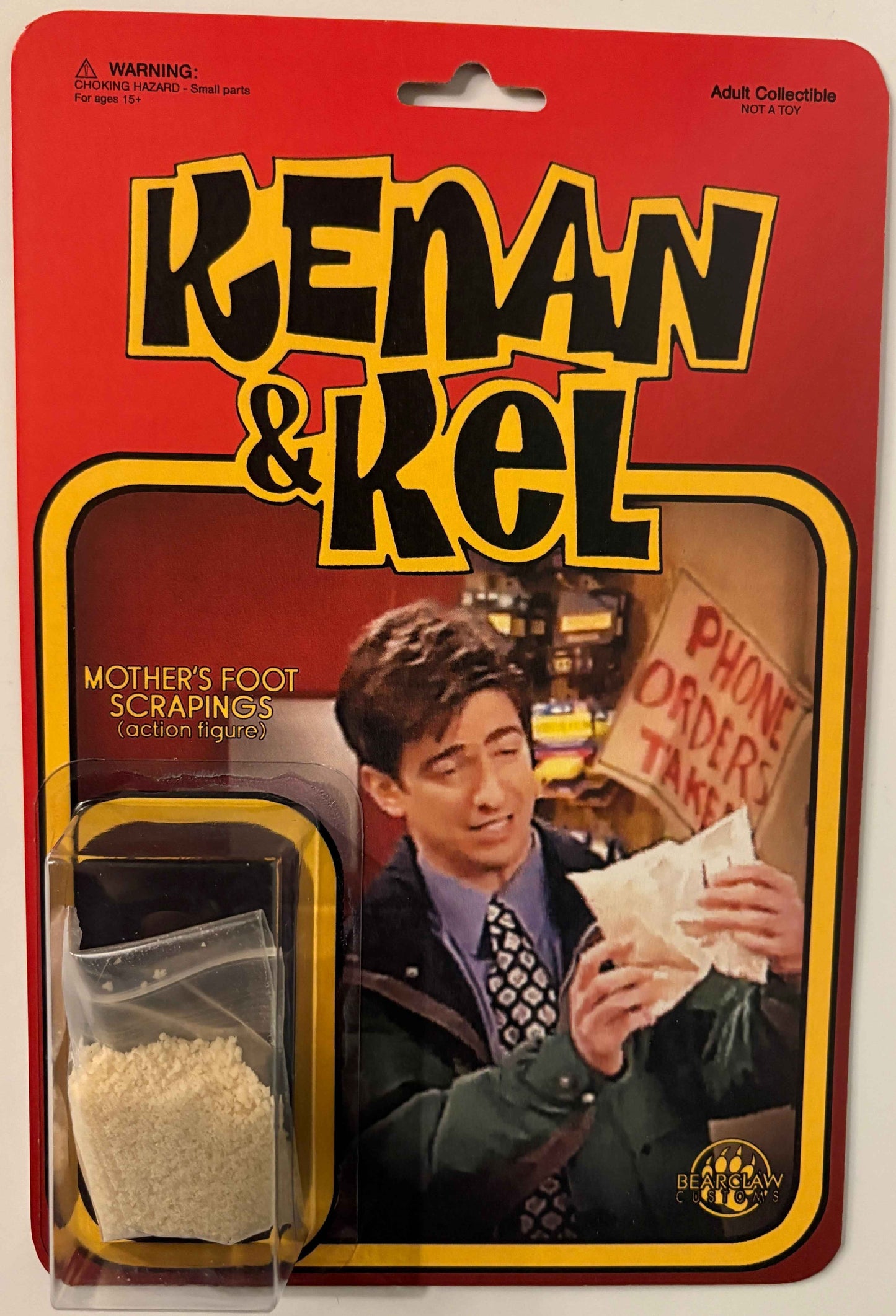 Keenan & Kel “Mom’s Foot Scrapings” Parody Action Figure – Bearclaw Customs Designer Toy (Retro Carded Collectible)