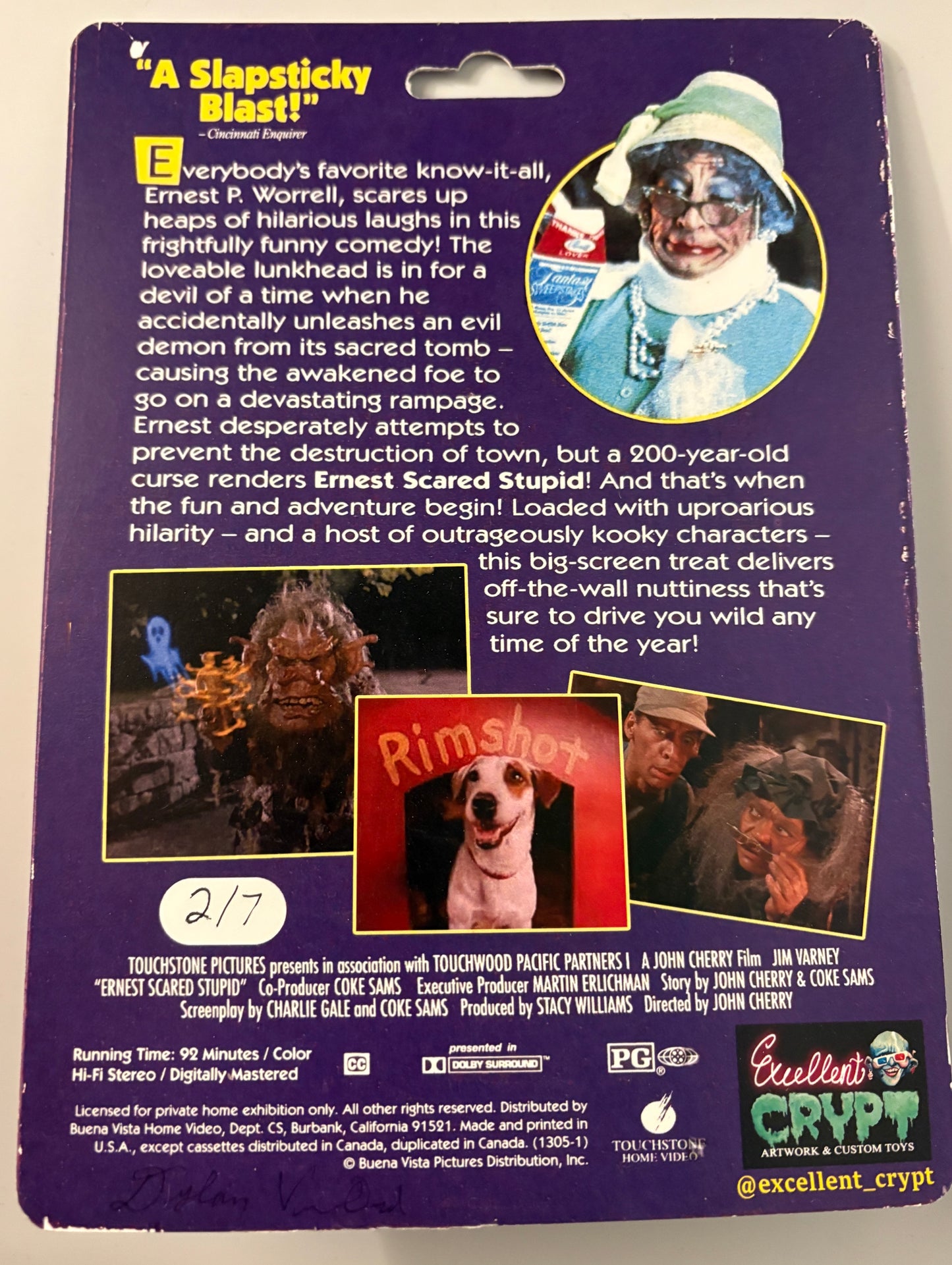 Ernest Scared Stupid – Excellent Crypt Custom - VHS Card