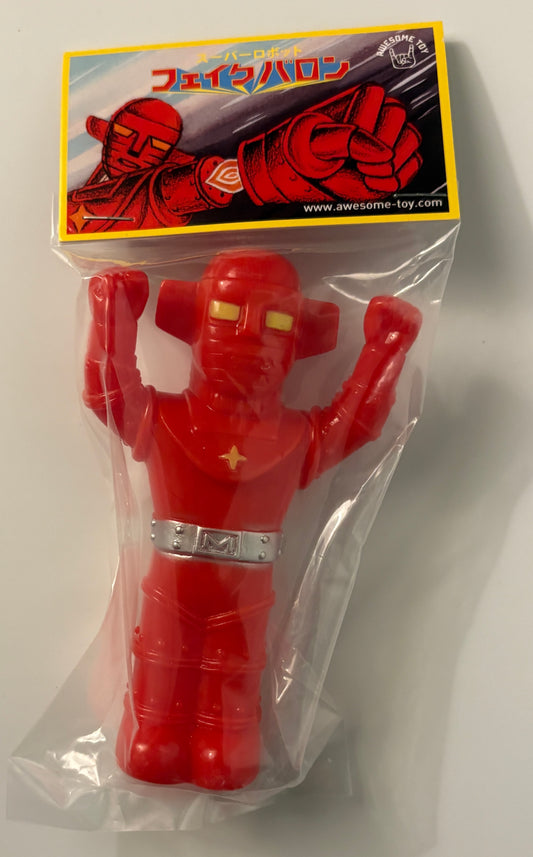 Feika Baron Super Robot Sofubi / Soft Vinyl Figure – Red Variant (Bagged w/ Header, Awesome Toy)