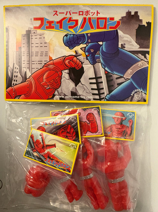 Feika Baron Super Robot Vinyl Figure Set – Red Variant w/ Inserts & Header Card (Awesome Toy)