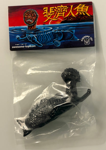 Ningen Sea Monster Vinyl Figure – Yellow & Black Variants (Bagged w/ Header, Awesome Toy)