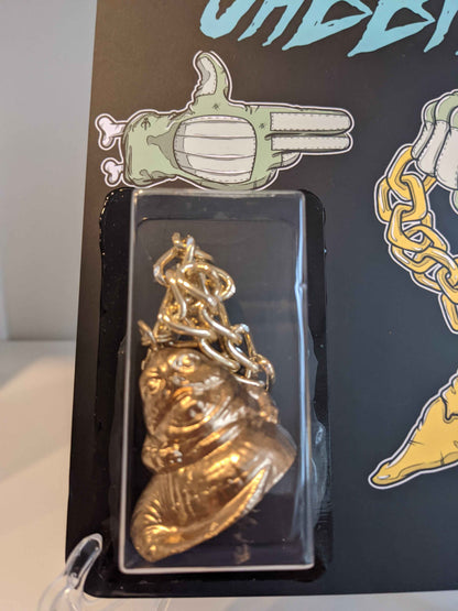 Run The Jabba Gold Pendant – Limited 1/25 Designer Toy | Delicious Again Peter x Bone Idol Ink