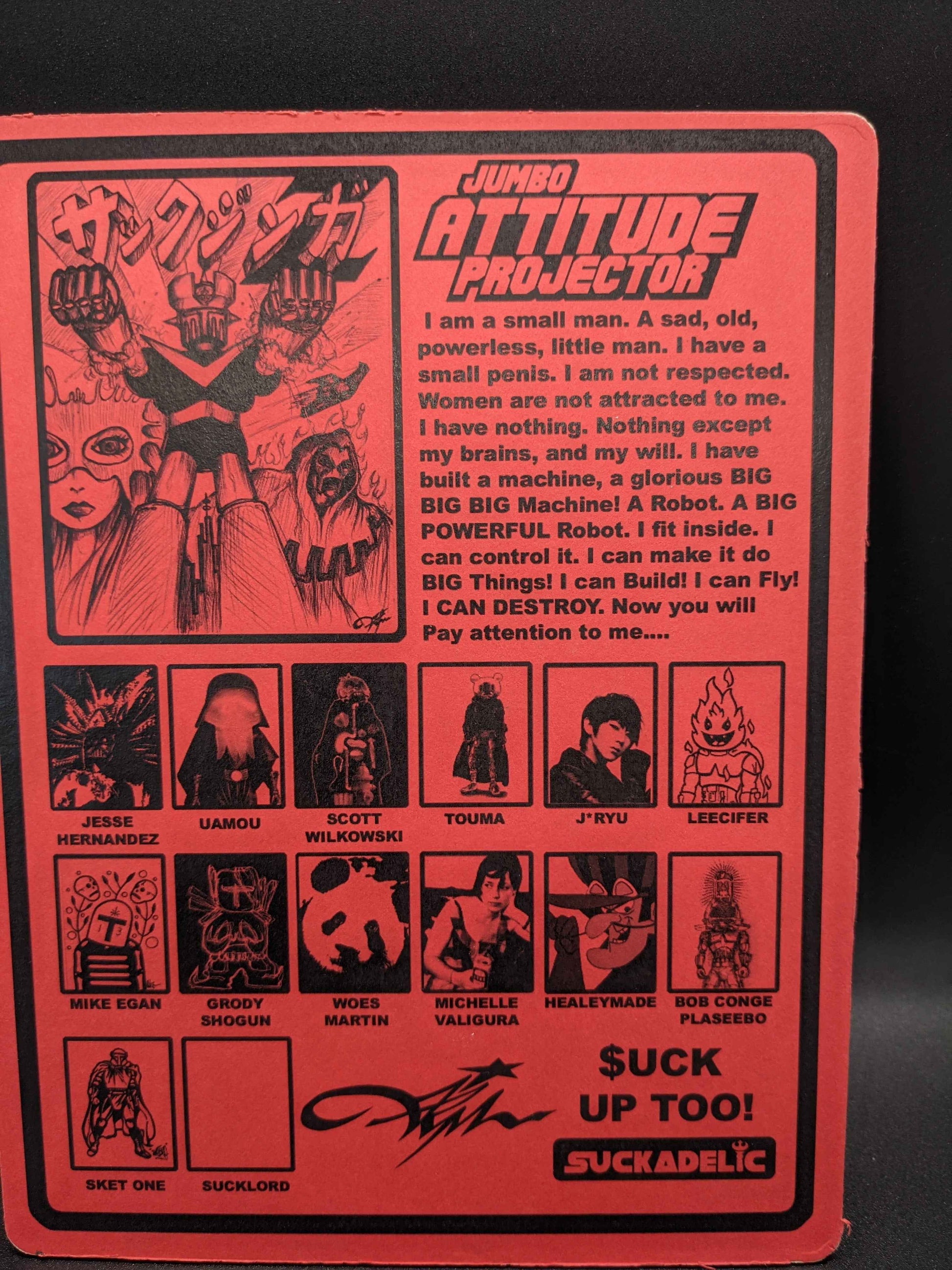 Suckadelic Jumbo Attitude Projector – Ego Force Designer Toy | Sucklord Art Toy | Carded Collectible